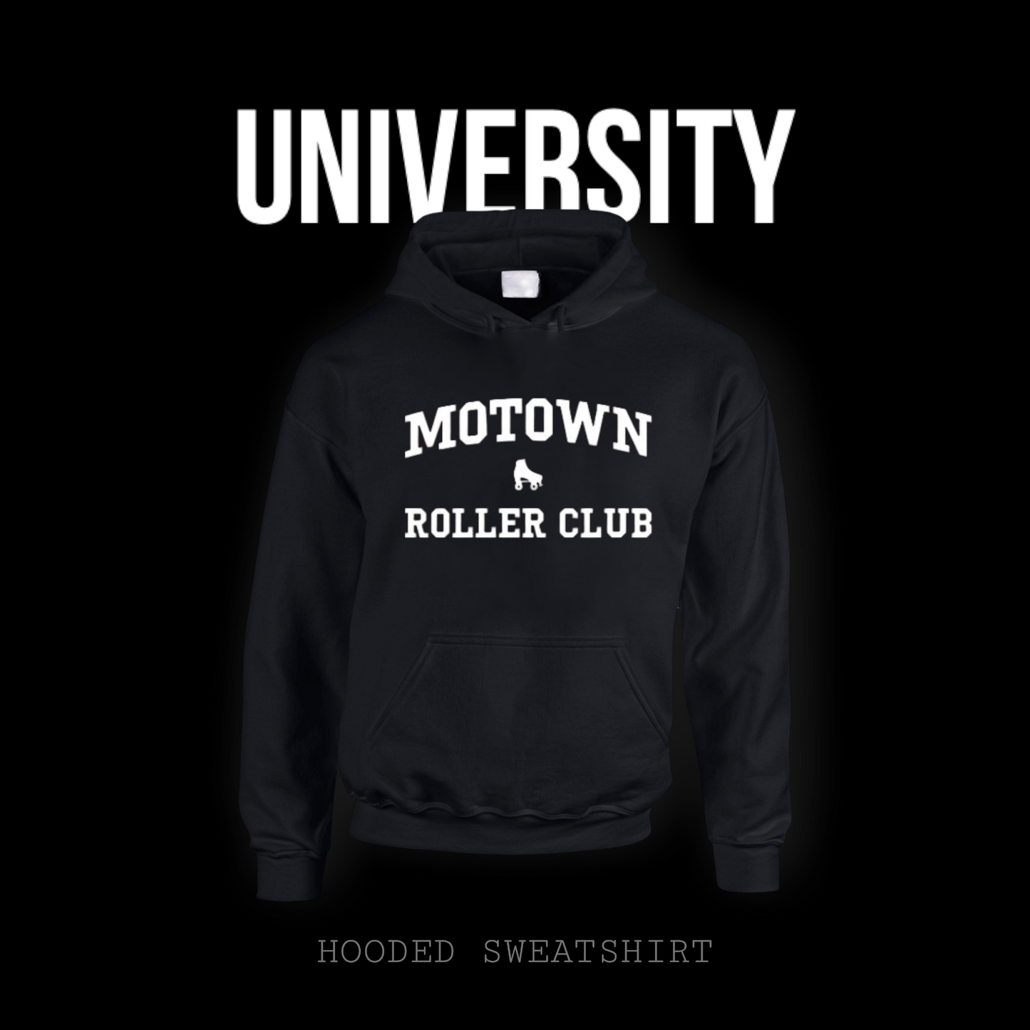 University Logo Hooded Sweatshirt - Black w/White