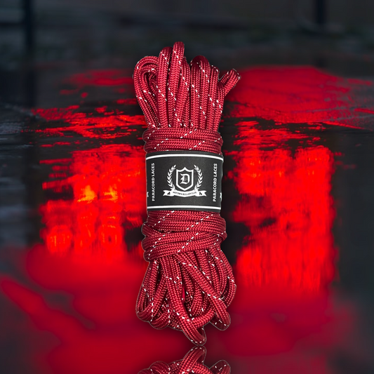 Paracord Reflective Tipped Laces - Crimson (Red)