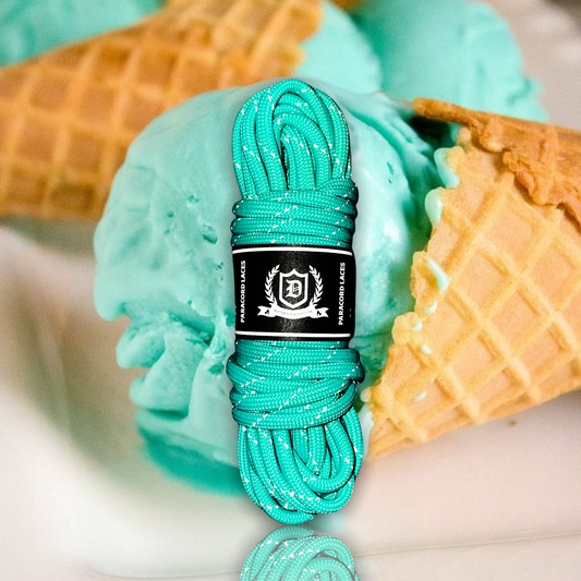 Paracord Reflective Tipped Laces - Blue Moon (Teal)